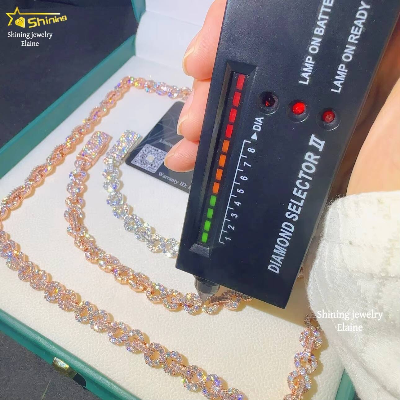 Fashion Fine Jewelry 8MM Necklace 925 Sterling Silver Iced Out Hip Hop VVS Moissanite Diamond Cuban Bracelet Link Chain