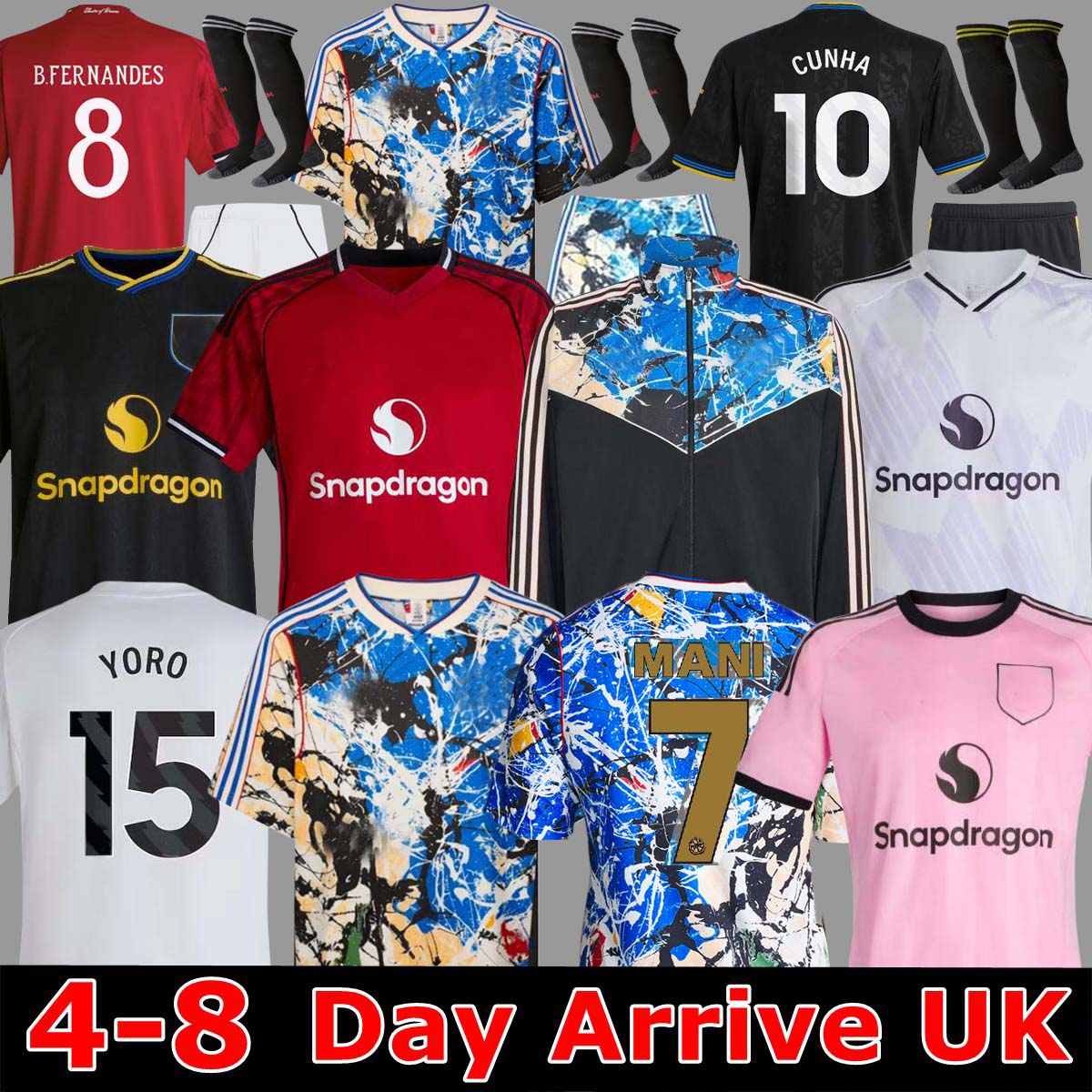 Manchester United SESKO MBEUMO CUNHA 25 26 Soccer Jerseys football shirts B. FERNANES men kids kits MAINOO goalkeeper Stone Roses 2026 shorts tracksuit