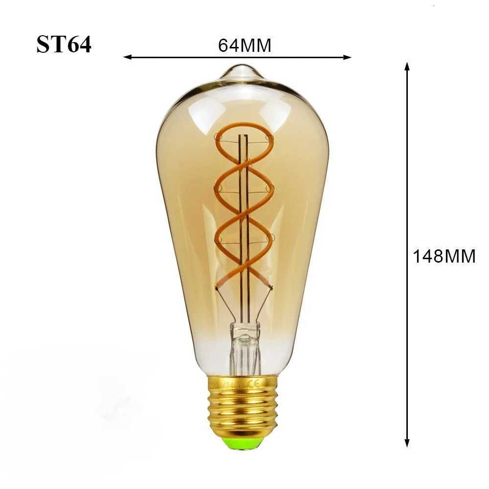 LED Edison Filament Bulbs Golden Art Lights ST64 G80 G95 G125 Dimmable E27 4W 8W 2700K 360 Degree Energy Lamps led lights H260310