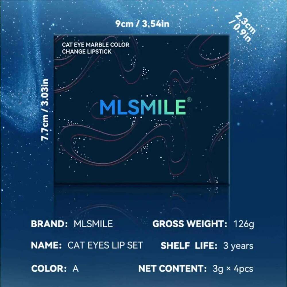 Color Changing Lipstick Set 4PCS Warm Tones Cat Eye Glitter Diamond Shine Moisturizing Non Stick Lip Makeup Kit Waterproof Z260310