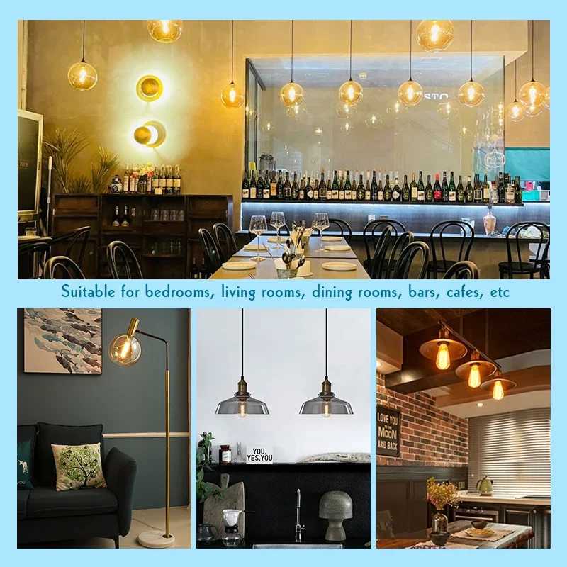 4Pcs Retro Edison Light Bulb E27 220V 40W ST64 G80 G95 G125 T45 T185 A19 Filament Incandescent Ampoule Bulbs Vintage Edison Lamp H260310