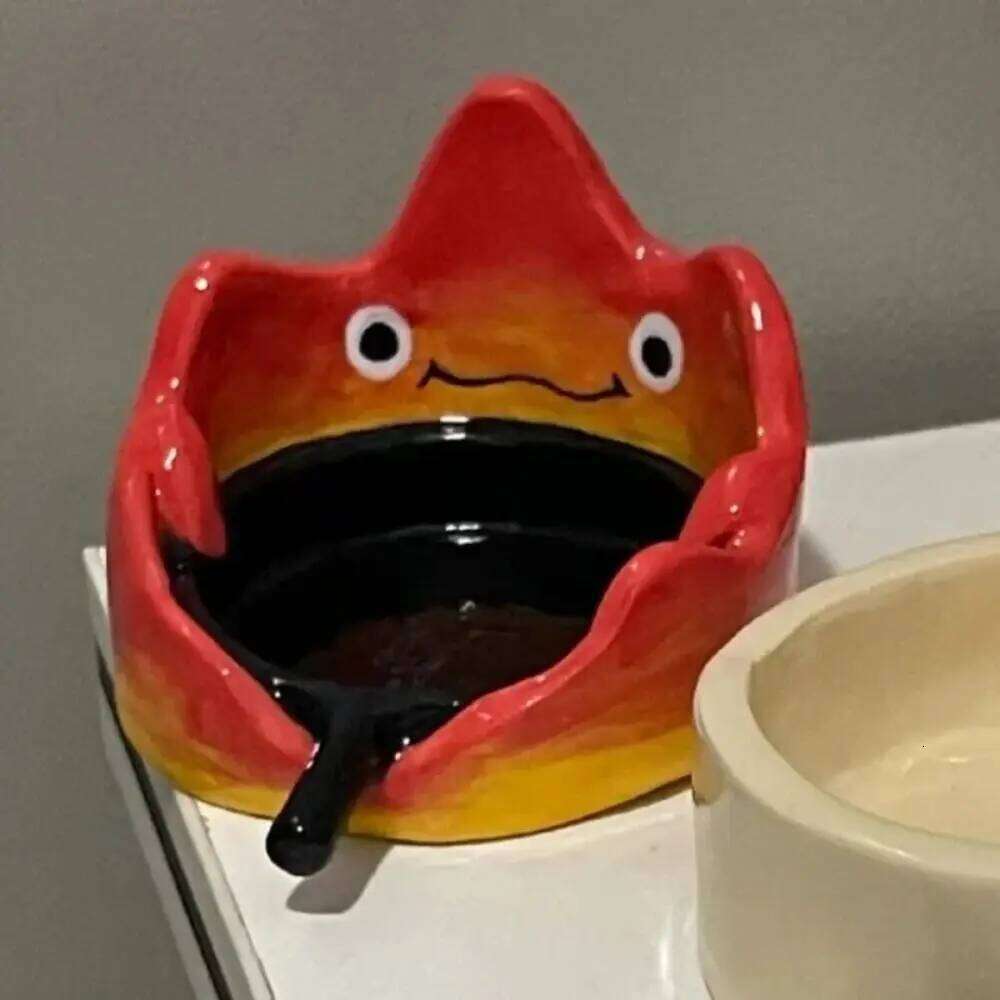 Resin Calcifer Scented Light Birthday Gift Candle Holder Flame Aromatherapy Candlestick Base H260310