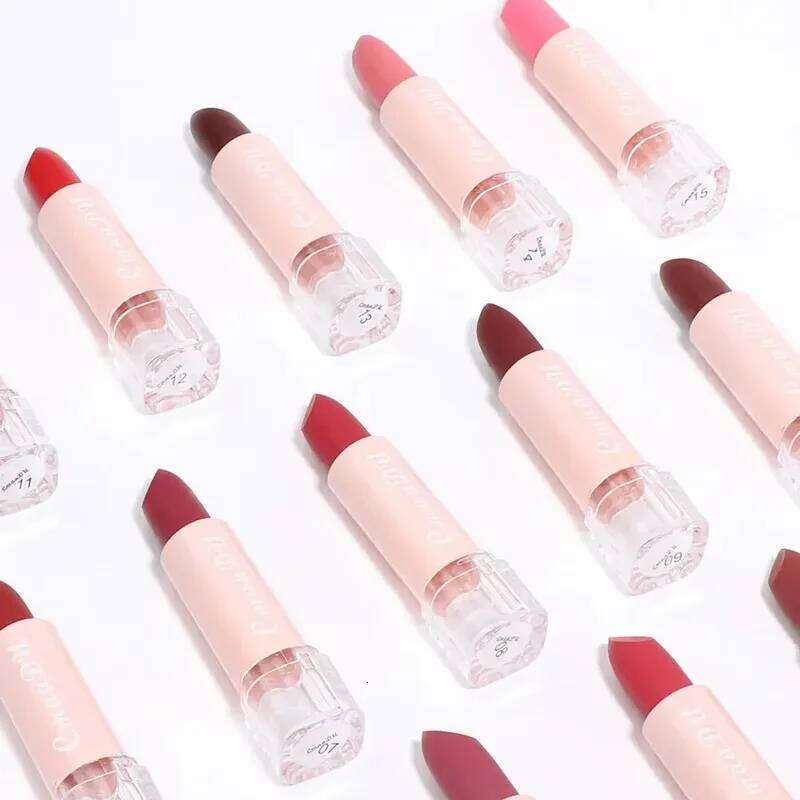 15 Colors Lipstick Waterproof Long Lasting Matte Velvet Mental Nude Glitter Gloss Beauty Red Lip Tint New Z260310