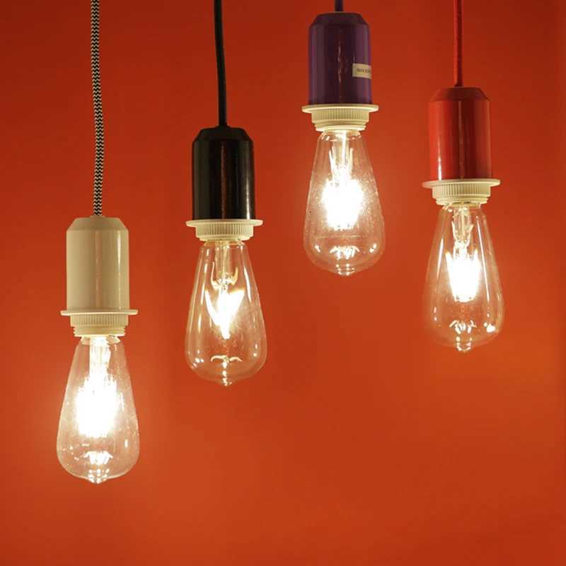 1-12PCS LED ST64 2W 4W 6W 8W AC 220V 240V Filament Bulb E27 Light Vintage Edison Lamp Retro Glass Appearance Indoor Lighting H260310