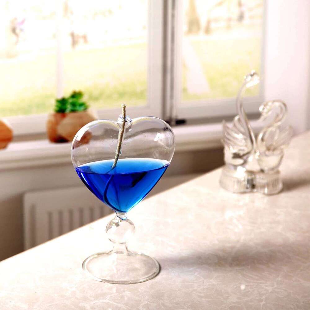 Oil Lamp Home Creative Hand-Made Heat-Resistant European Love Glass Candlestick or Wedding Decoration H260310