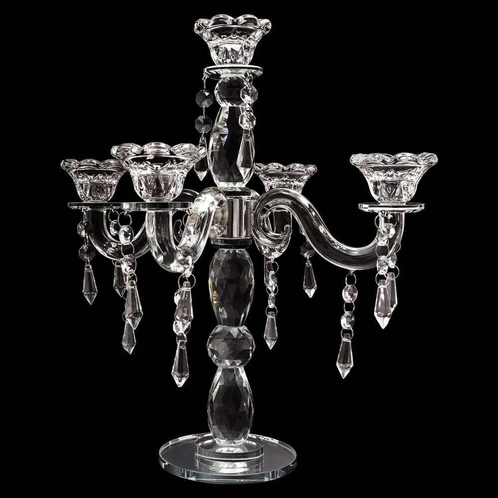 5 Heads Holder Crystal Candle Centerpieces Beautiful Desktop Decorative Accessory H260310