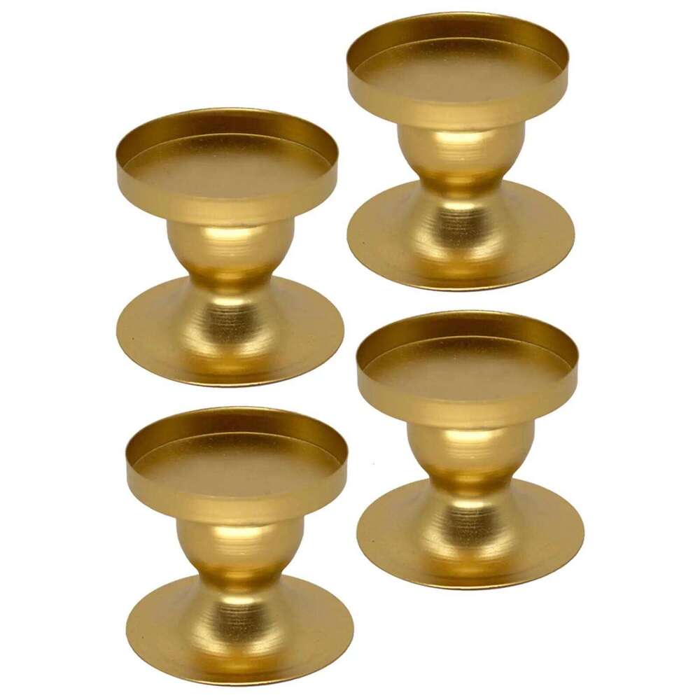 4Pcs Pillar Candle Candlestick Metal Structure Decorative Candlelight Holder for Wedding Table Centerpiece Durable H260310