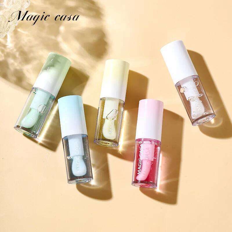 MAGIC CASA 5 Color Translucent Fruit Jelly Oil Protector Honey Moisturizing Lip Lines Lipstick Base Z260310