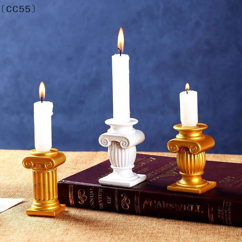 CC55Roman Pillar Greek Column Statue Candle Holder Resin Figurine Desktop Decor Ornament Photography Prop Architectural Detail H260310