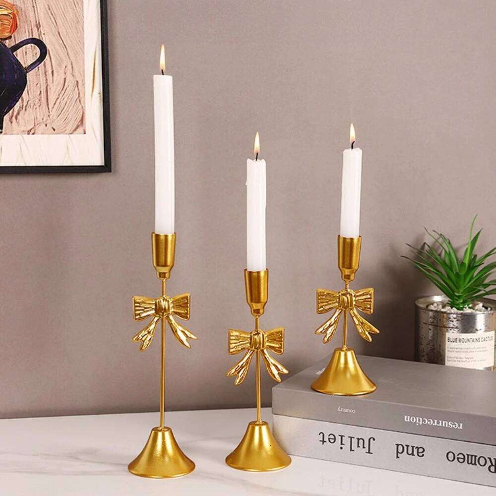 European Style Romantic Dining Decoration Retro Candlelight Dinner Props Wedding Table Candle Stand Exquisite Candlestick H260310