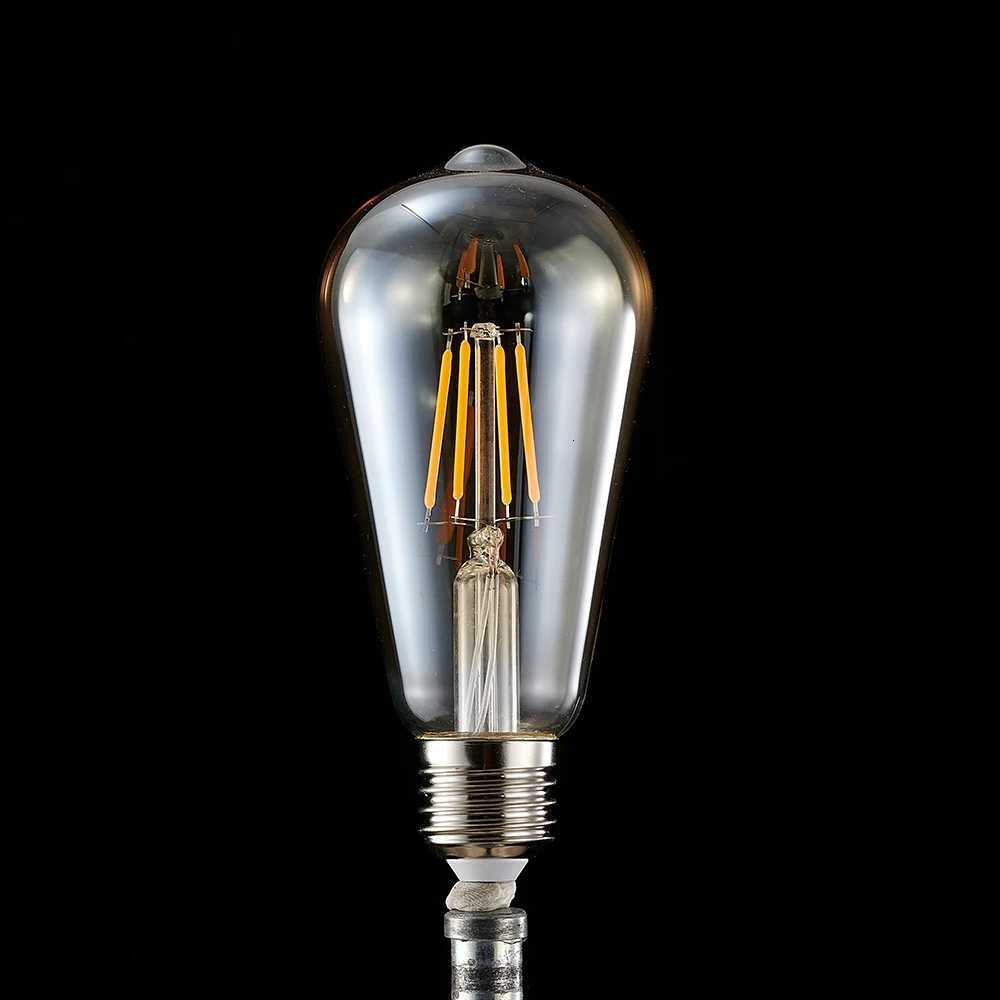 ST64 LED Bulb 6-Pack 4W/6W/8W Edison Retro Vintage Light Bulb - E27 Screw Base 220V 2700K Warm White Energy Saving H260310