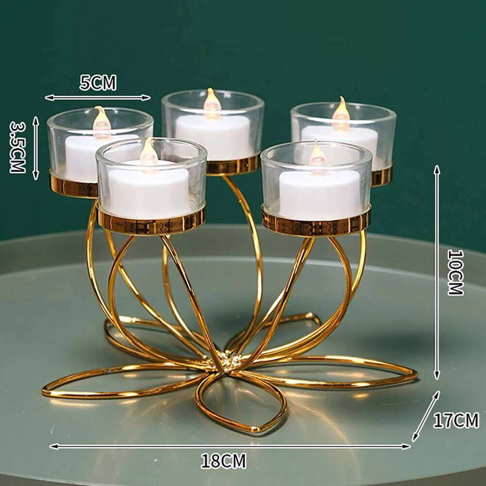 Modern Iron Candlestick Decor Ornaments Candle Stand Holder Retro Style Candlelight Dinner Props Bedroom H260310