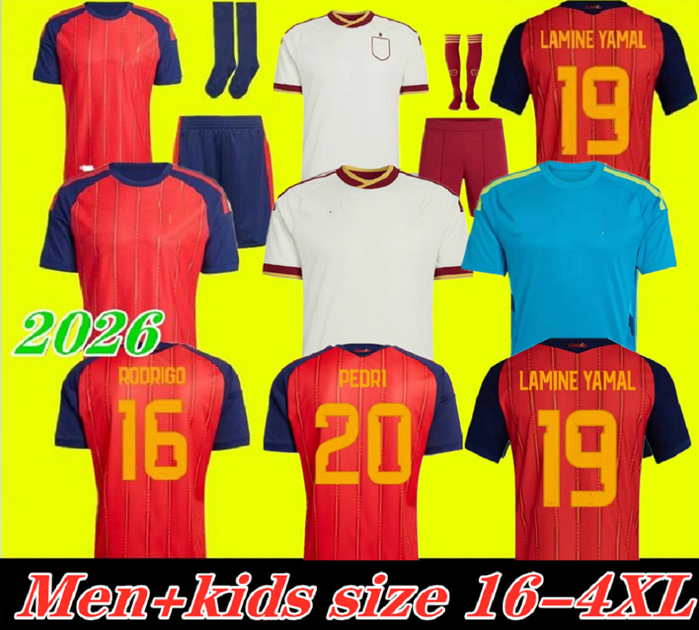 2026 World Cup SPAIN Soccer Jerseys PEDRI GAVI LAMINE YAMAL MORATA Carvajal OLMO FERRAN RODRIGO Jersey Men Kid Kit Football Shirt Fan Player999111