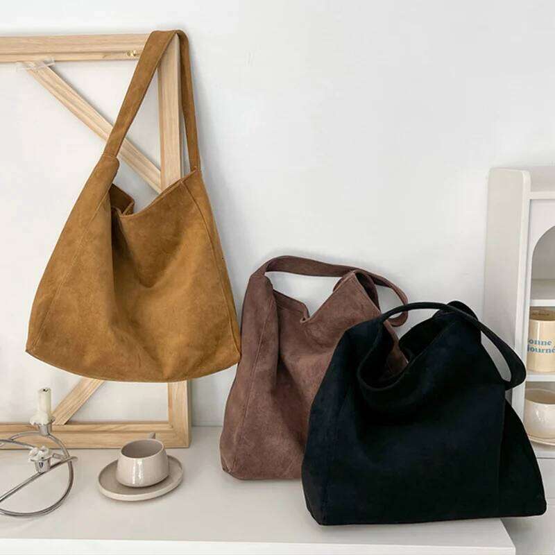 Women Large Capacity Shoulder Suede Trendy Fashion All-Match Bag for Daily Office Use Solid Color Handbag XJ260306 XJ260310