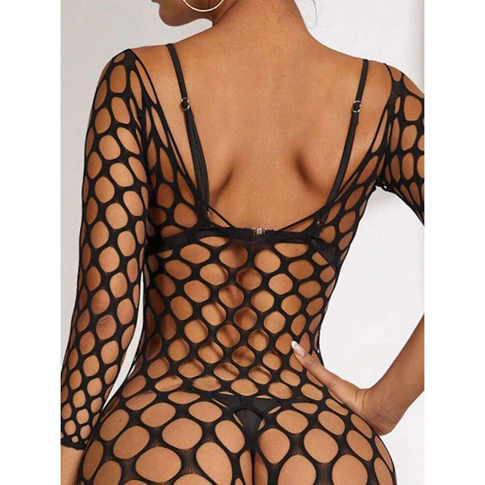 Crotchless Bodystocking For Sex Transparent Sexy Lingerie Sexiest Bodysuit Erotic Costumes Black Full Body Stockings 26L0310