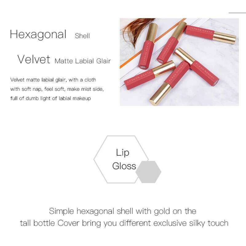 High Quality Brand Makeup Nude Lipstick Gloss Waterproof Liquid Matte Lip Stick Long Lasting Quick Dry Red LipGloss Cosmetic Z260310