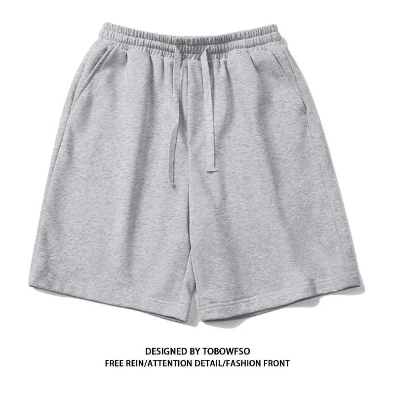 100 Cotton Simple High Street Shorts Mens and Womens Same Summer Loose Five-point Pants White Gray Sports Couple Pants N260310