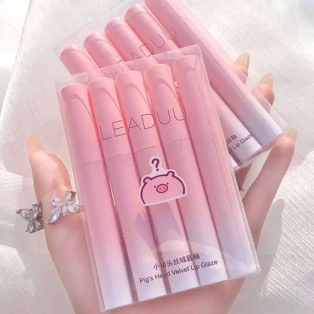 5 Colors/kits Matte Lipstick Set Long Lasting Waterproof Non-Stick Cup Glaze Not Easy To Fade Cute Lip Tint Cosmetic Makeup Z260310