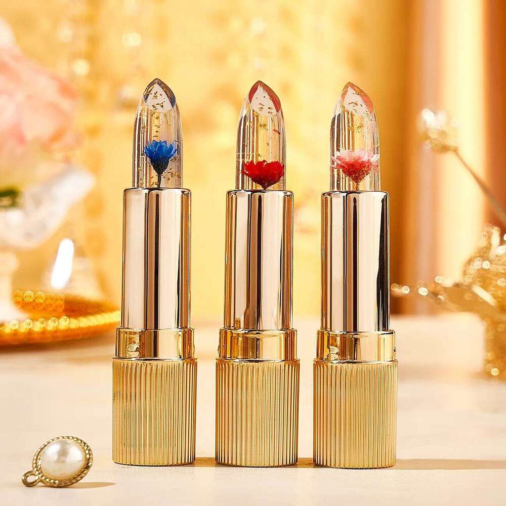HIH Petals Temperature Color Changing Moisturizing Balm Female Makeup Sexy Lip Gloss Shiny Lipstick Z260310