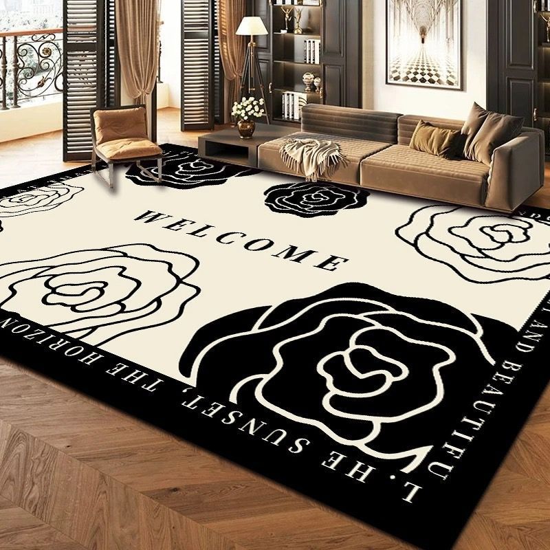 Living room carpet, modern and minimalist sofa, coffee table rug, high-end large-scale luxury room, bedroom, bedside floor covering