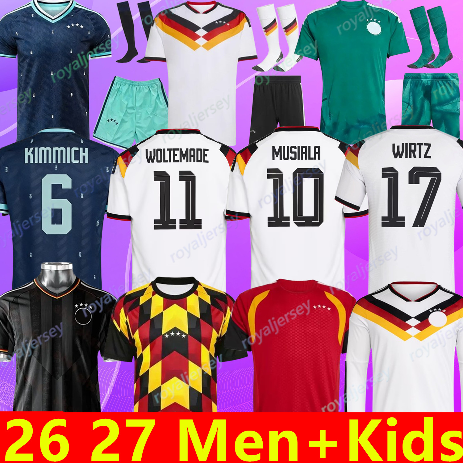 2026 2027 125 Year Anniversary Germany soccer jerseys WIRTZ PAVLOVIC WOLTEMADE KIMMICH MUSIALA MULLER SANE FULLKRUG Fans Player 2026 World Cup shirt Men Kids Kit Set