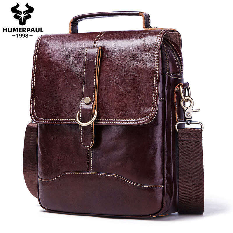 Luxury Shoulder Bags Totes Hobo Vintage Vertical Flap Crossbody In Genuine Leather For Men Double Layer Zipper Top Grain Cowhide Single Bag SENYY