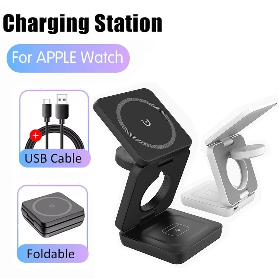 3 in 1 Wireless Charger Stand Magnetic Foldable Wireless Charging Station for iPhone 16 15 14 13 Pro Max Watch 8 9 Charger 260309