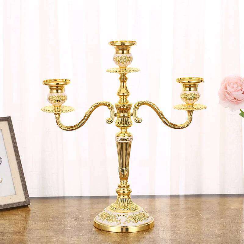 3/5 Heads European Retro Candlestick Decoration Household Candlelight Dinner Metal Holder Wedding Candle Stand Ornament H260310