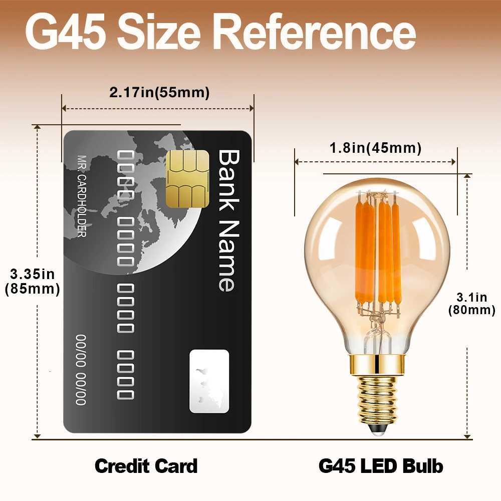 Amber G45 Led Bulb Light 4W 6W E14 220V Filament Lamp Mini Globe Warm White Vintage Dimmable Chandelier Indoor Decoration Home H260310
