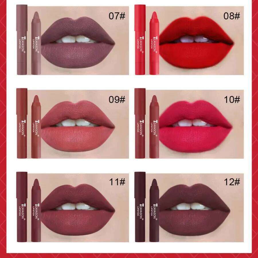 Matte velvet fade, does not stick to cup moisturizing pen nude earth red lipstick p Z260310