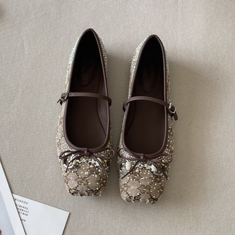 Designer ballet flat dress shoes mules women mary jane luxury fashion ladies ballerina flats sandals heels