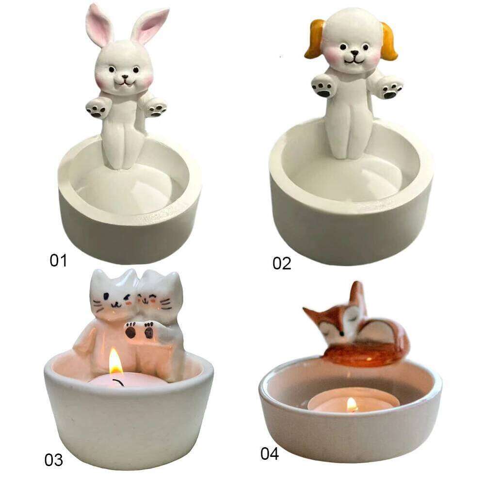 Cat/Dog/Rabbit/Fox Candle Warming Paws Aromatherapy Cute Scented Light Holder Cartoon for Animal Lovers H260310