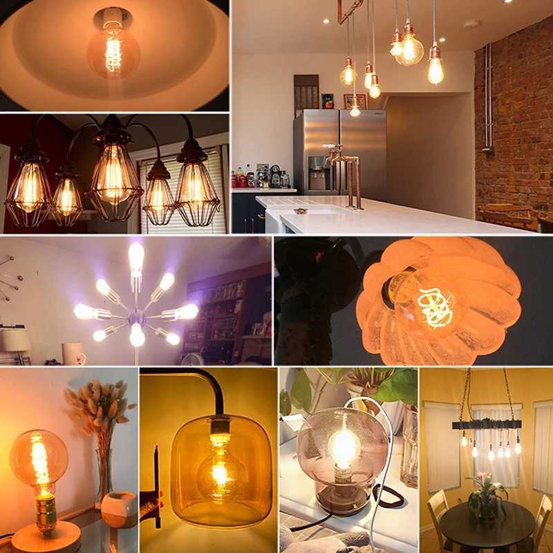 Retro Yellow Light Bulb 220V 110V E27 40W Vintage LED Filament Lamp Incandescent Light Bulb For Home Decor Vintage Lamp H260310
