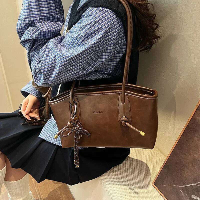 PU Leather Shoulder Bags For Women 2025 Winter Y2K Trend Female Crossbody Lady Handbags And Purses Retro Tote Bag bolso XJ260310