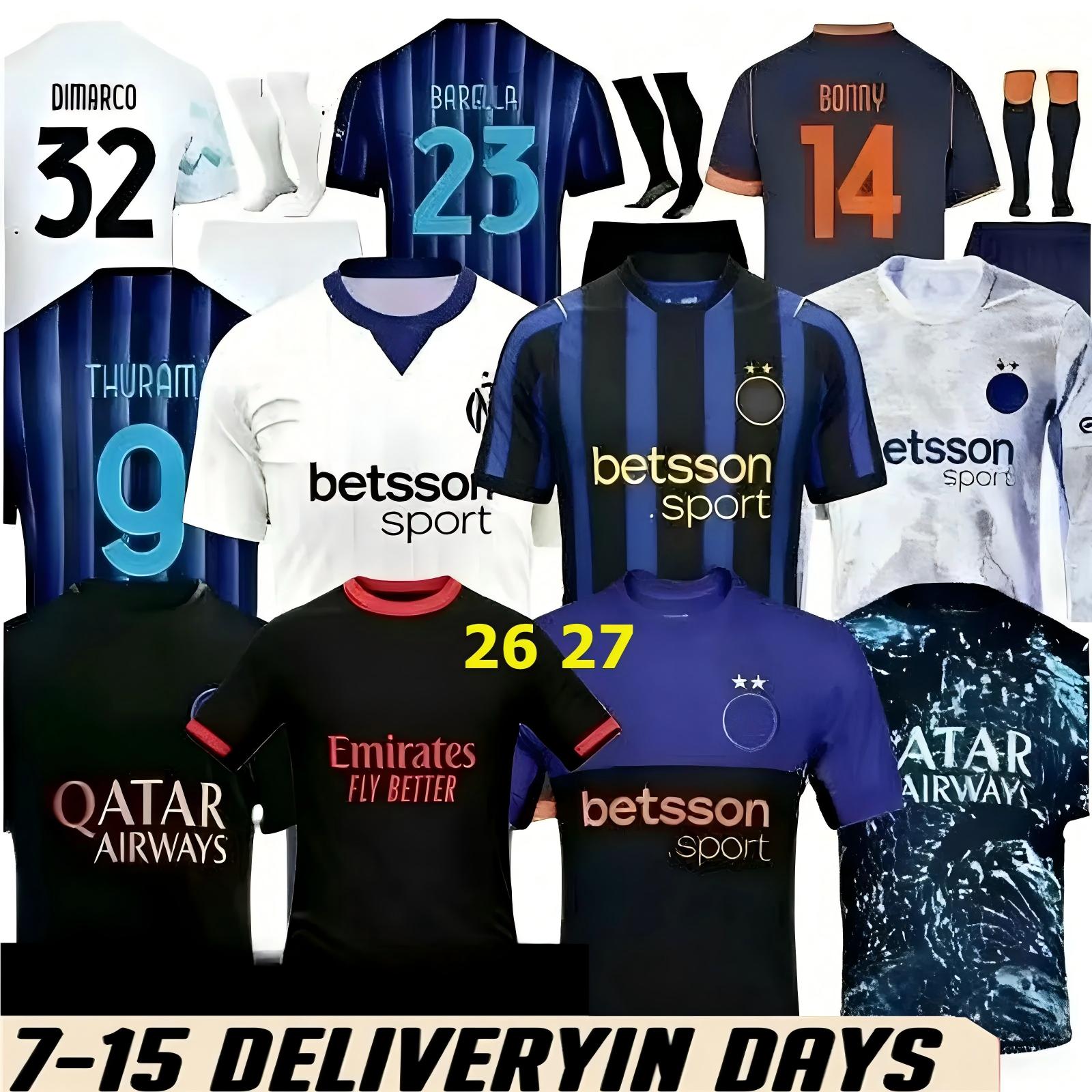 2026-2027 Inter MilanSoccer jersey LAUTARO Martinez Maglia 9 THURAM 23 BARELLA Soccer Jerseys 16 FRATTESI 28 PAVARD 95 BASTONI fans men kids kit uniforms shirt