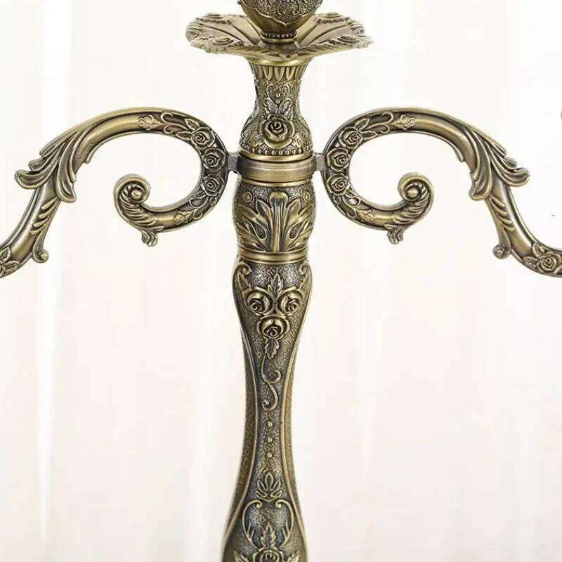 Metal Candle Holder - Candlestick Stand for Restaurant, Wedding Decoration & Dinner Props with Stylish Accessories H260310