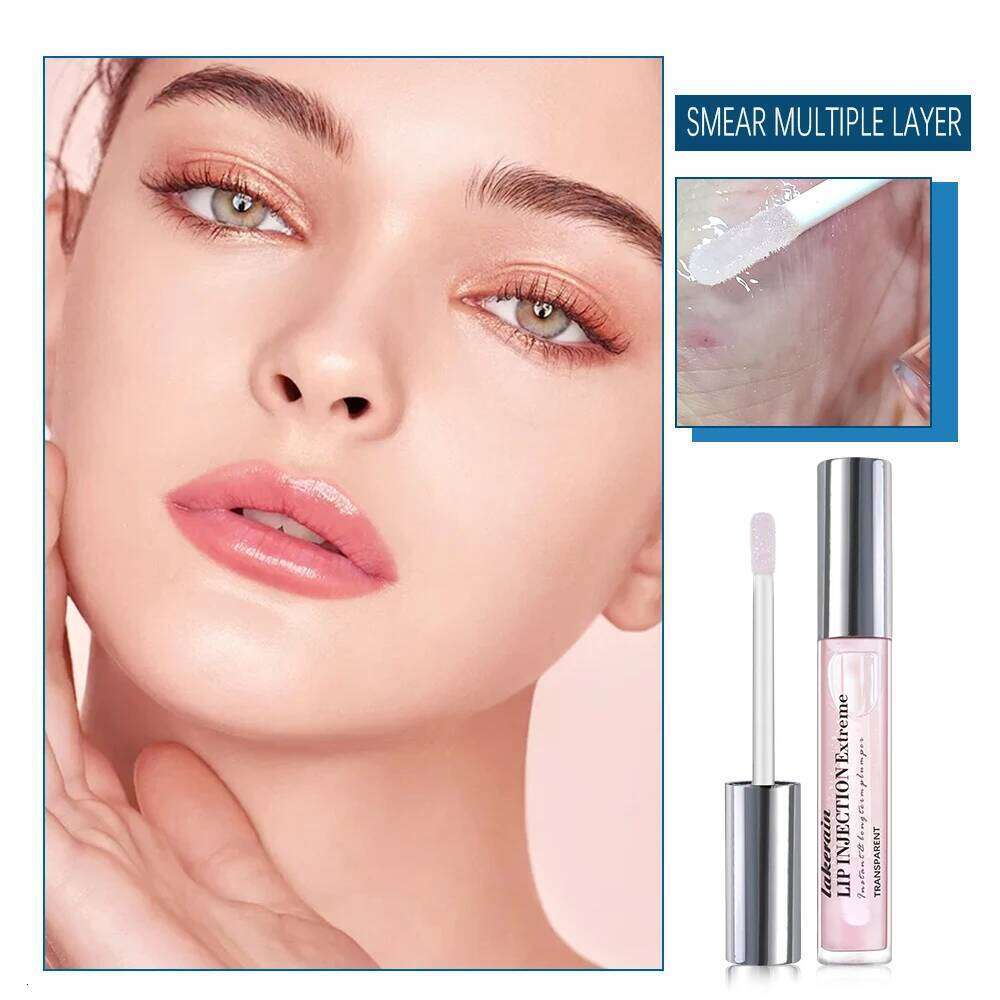 Lakerain 4ml Care Serum Plumper Increase Elasticity Reduce Fine Lines Moisturizing Clear Lip Gloss Oil Z260310