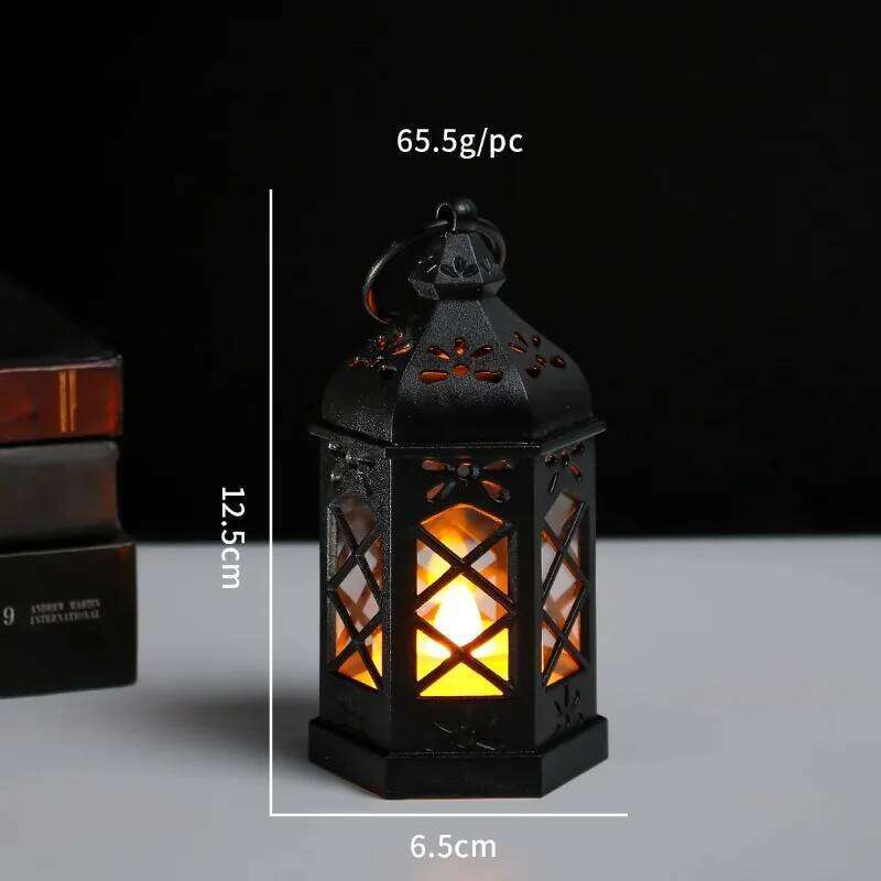 Retro Desktop Atmosphere Decoration Creative Gift Hexagonal Candle Led Wind Portable Small Horse Lamp H260310