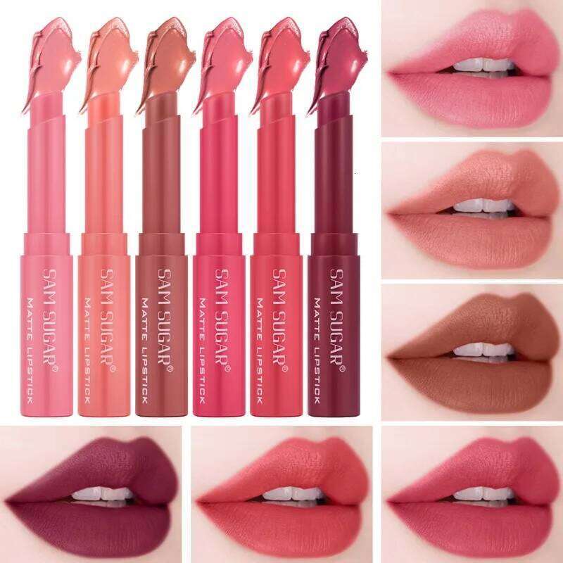 Nude Lipstick Waterproof Sticks Not Fading Sexy Red Velvet Matte Lipsticks for Women Makeup Long Lasting Lip Cosmetics Z260310