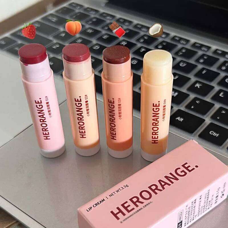 Herorange Pink Tube Tinted Balm Hydrating Moisturizing, Brightening, Student Lip Mask & Lipstick Z260310