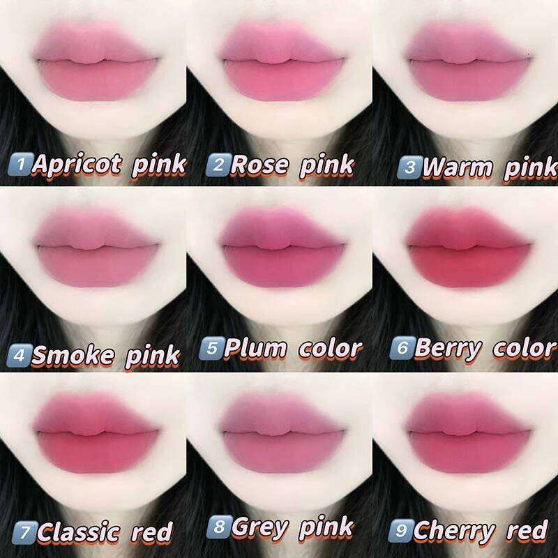 Cappuvini 9 Colors Velvet Lip Mousse - Matte & Natural Finish, Long-Lasting Non-Drying, Cute Bear Design for Youthful Look, Z260310