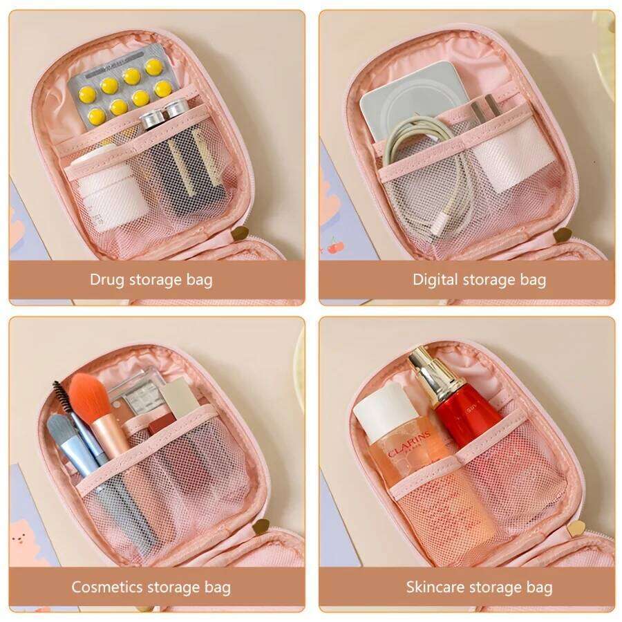 Portable Makeup Pouch for Touch-Ups, Mini Lipstick Cosmetics Storage Bag, Large Capacity Multifunctional Organizer, Toiletry Bag XJ260310