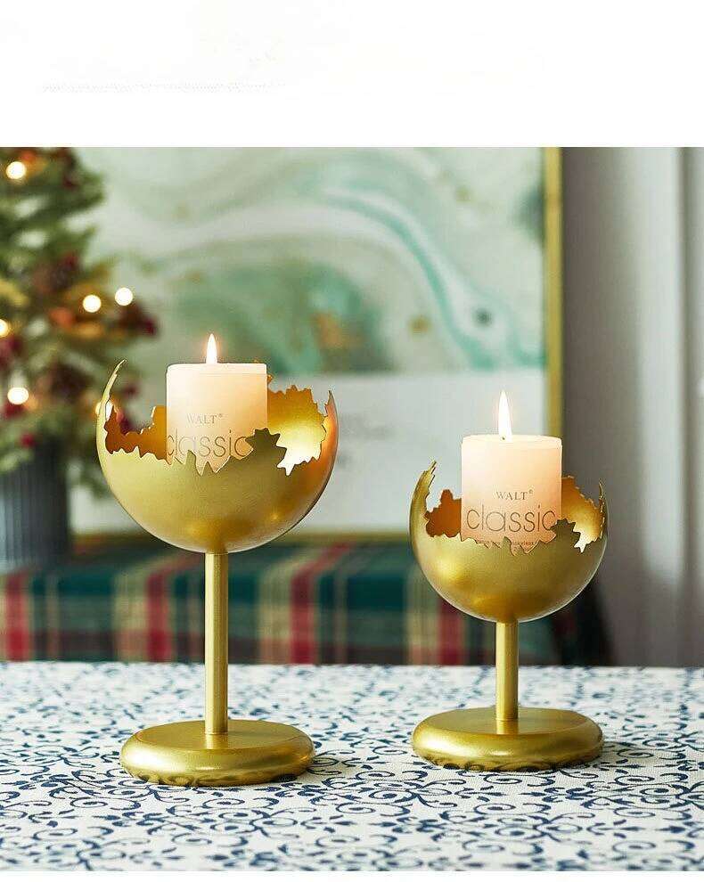 Transparent metal fragrance diffuser holder - painted finish candle stand for dining table to enhance atmosphere H260310