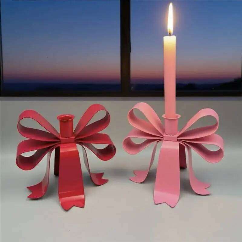 HHO-Iron Candle Holder Ornament For Table Decoration, Valentine' S Day, Christmas, Candlelight Dinner Party H260310