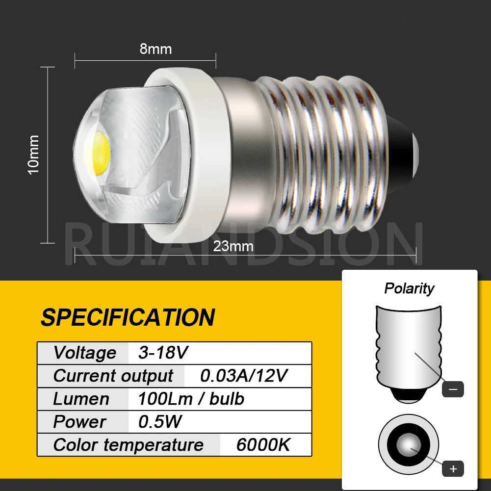2pcs Led Indicator Light E10 05W Dc 3V 45V 6V 12V 18V 24v 110V 220V Warning Signal Bulb Instrument Machine Lamp Warm White H260310