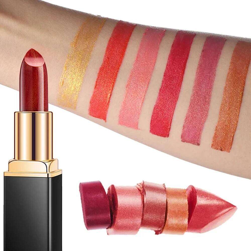 HANDAIYAN nine colors temperature change mermaid Ji shiny metallic pearl gilt color changing lipstick Z260310