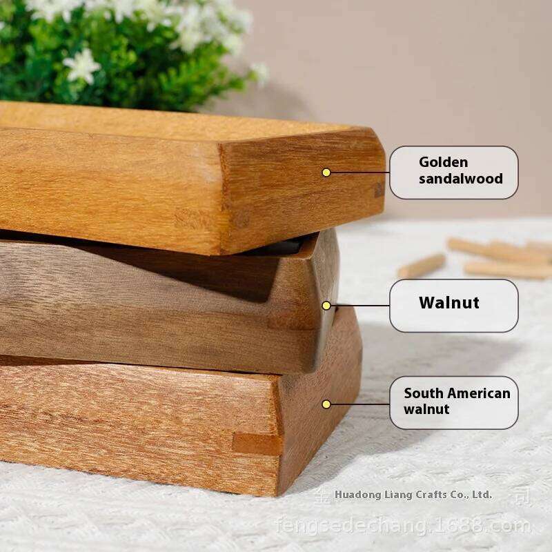 Solid Wood Black Walnut Mortise and Tenon Round Corner Picture Elegant Couple's Photo Frame Display Stand Home Decor H260310 - view 5