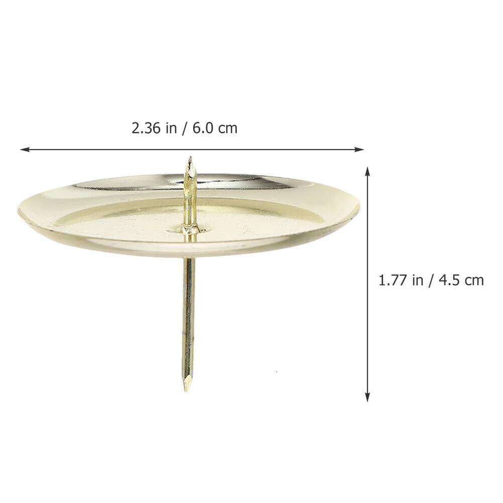 4pcs Candlestick Holders Holder Golden 6cm Pillar Plate Fixing Tea Light Stand Home Decoration H260310