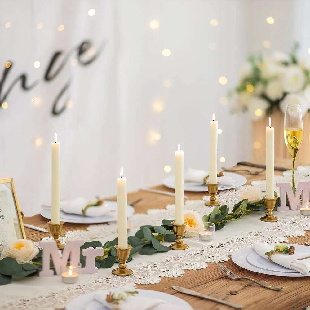 Vintage Candlestick Holders Brass,Taper Gold Candle Stick Victorian Style for Wedding Reception Christmas Decoration H260310