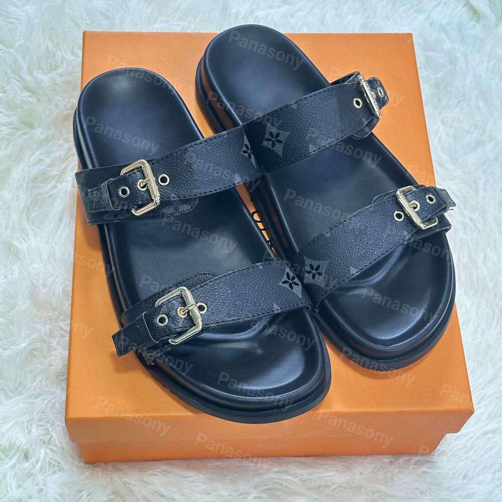Leather sandal Slipper Casual Shoe summer beach gladiator Mules hasp New womans Flat sandles Heels Slide luxury Designer Sliders sandale 36-45